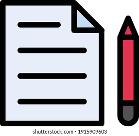 icono de línea de color vectorial de notas