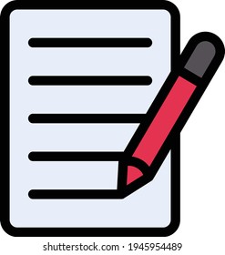 notes vector color line icon