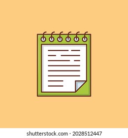 notes vector flat color icon