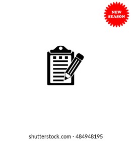 Notes vector icon isolated on white background.