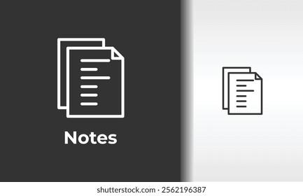 Notes Vector, Icon Or Logo Sign Isolated Symbol Illustration