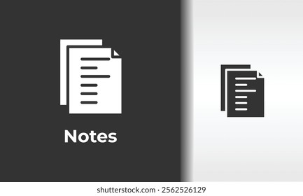 Notes Vector, Icon Or Logo Sign Isolated Symbol Illustration