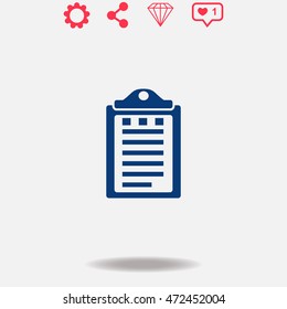 Notes vector icon on grey background.