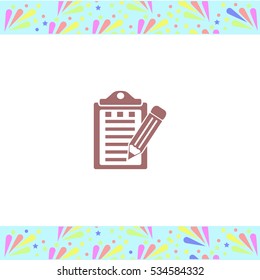 Notes vector icon on white background. Isolated illustration. Business picture.