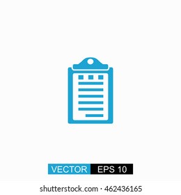 Notes vector. Isolated blue icon on white background.