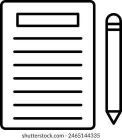Notes Vector Line Icon Design