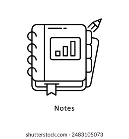 Ilustración de estilo de Vector de notas. Símbolo sobre fondo blanco EPS 10 Archivo