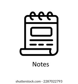 Notes Vector   outline Icons. Simple stock illustration stock