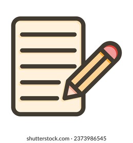 Notes Vector Thick Line Filled Colors Icon For Personal And Commercial Use.
