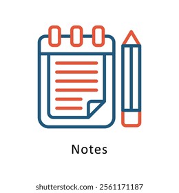 Notes  Vector Two Color Icon. Eps file 10