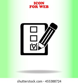 Notes web icon. Black illustration on white background