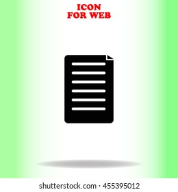 Notes web icon. Black illustration on white background