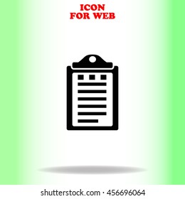 Notes web icon. Black illustration on white background