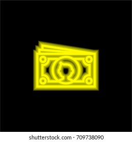 Notes yellow glowing neon ui ux icon. Glowing sign logo vector