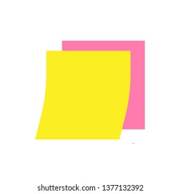 Notes yellow and pink outline icon