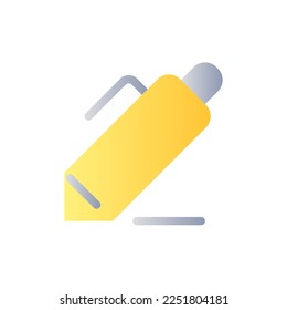 Note-taking flat gradient two-color ui icon. Classroom activity for student. Notetaking during lecture. Simple filled pictogram. GUI, UX design for mobile application. Vector isolated RGB illustration