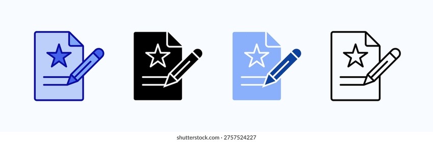 Noteworthy Icon Sheet Multiple Style Collection Isolated Vector