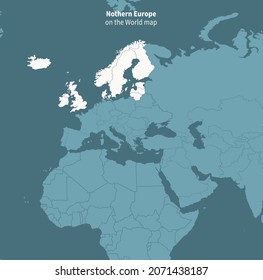 Nothern Europe vector map.
world map by region.