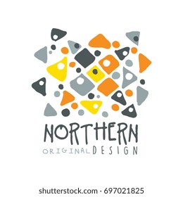 Nothern logo template original design, badge for nothern travel, sport, holiday, adventure colorful hand drawn vector Illustration