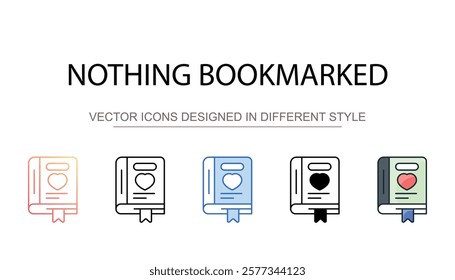 Nothing Bookmarked icon design with white background stock illustration