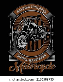 Nichts im Vergleich zum einfachen Glück Motorrad-T-Shirt-Design