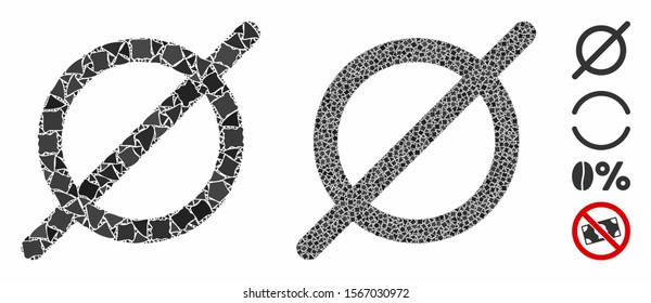 Nothing composition of joggly pieces in variable sizes and color tinges, based on nothing icon. Vector joggly pieces are organized into collage. Nothing icons collage with dotted pattern.