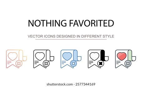 Nothing Favorited icon design with white background stock illustration