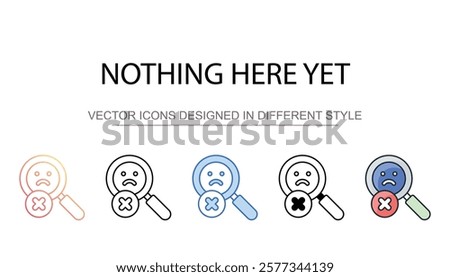 Nothing Here Yet icon design with white background stock illustration