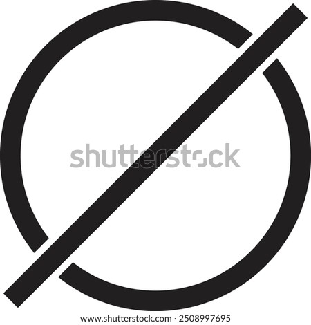 Nothing icon isolated on white background . Null symbol . Empty symbol icon vector