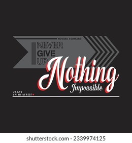 nothing impossible design cartoon vector illustration