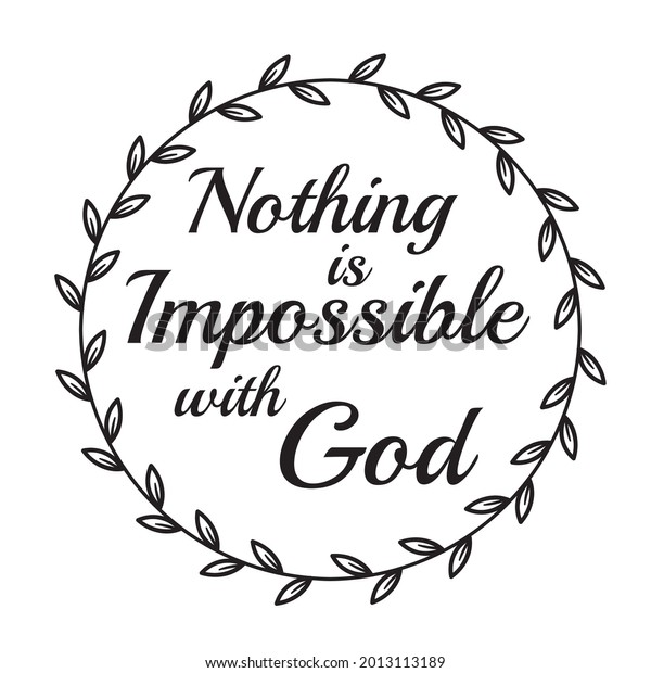Nothing Impossible God Inspirational Quotes Silhouette Stock Vector Royalty Free