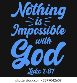 nothing is impossible with god jesus typography design Color 5198f4
