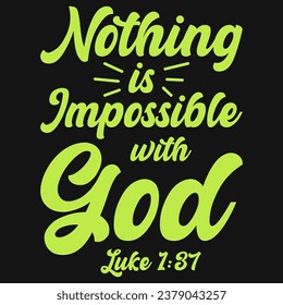 nothing is impossible with god jesus typography design Color beeb47