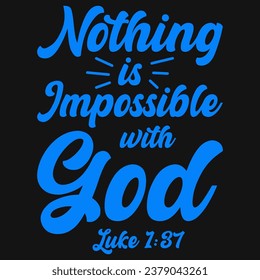 nothing is impossible with god jesus typography design Color 0482fb