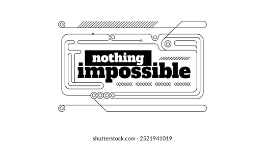 Nothing impossible with technological line background