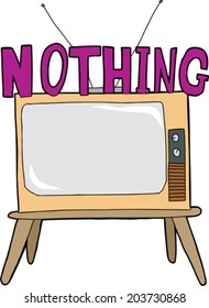 Nothing on television cartoon over isolated white background