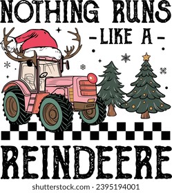 Nothing Runs Like A Reindeere, Christmas Tractor, Tractor Reindeer, Christmas Reindeer, Christmas Farm, Tractor Santa, Christmas Tree	