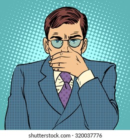 Nothing to say business concept retro style pop art