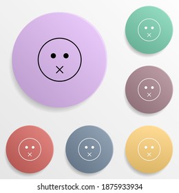 Nothing to say emoji badge color set icon. Simple glyph, flat vector of emoji icons for ui and ux, website or mobile application