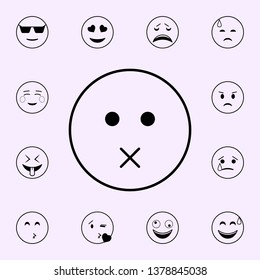 nothing to say icon. Emoji icons universal set for web and mobile