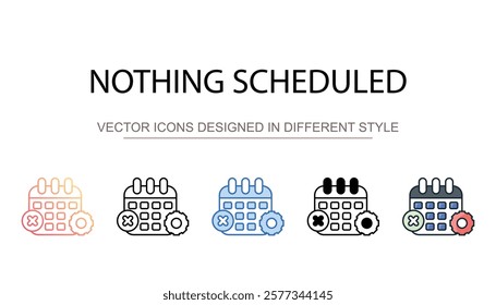 Nothing Scheduled icon design with white background stock illustration