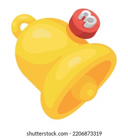 icono de estilo 3d de timbre de aviso
