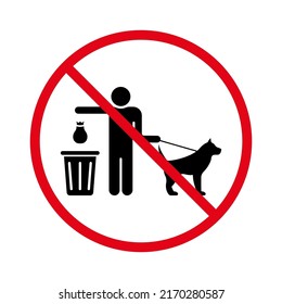 Notice Allowed Clean After Your Dog Poop in Park Sign. Ban Waste Scoop Pet Feces Black Silhouette Icon. Forbid Canine Excrement Pictogram. Clean Pick Up Pet Shit Symbol. Isolated Vector Illustration.
