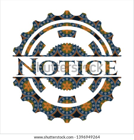 Notice arabesque emblem. arabic decoration.
