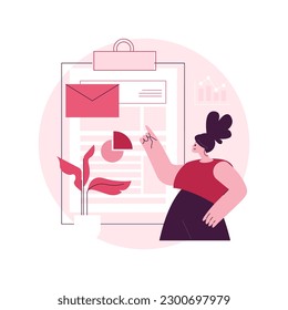 Notice of assessment abstract concept vector illustration. Tax year end, income tax, corporate details, bank account audit, money balance, paperwork and documents, mail service abstract metaphor.