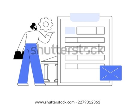 Notice of assessment abstract concept vector illustration. Tax year end, income tax, corporate details, bank account audit, money balance, paperwork and documents, mail service abstract metaphor.