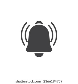 Notice bell vector icon. reminder bell filled flat sign for mobile concept and web design. Alert notification glyph icon. Symbol, logo illustration. Vector graphics