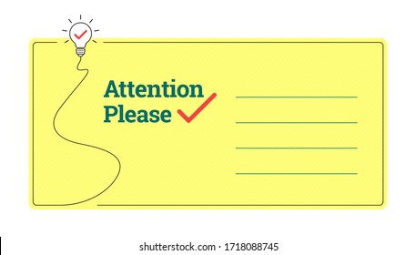 notice board, attention message board, writing note showing attention to detail