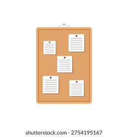 Notice board flat vector illustration isolated on white backdrop