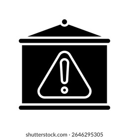 Glifo do Quadro de Aviso, ícone de mini ilustração. use para conceito moderno, impressão, interface do usuário, kit UX, desenvolvimento de web e aplicativo. Vetor relacionado com gestão de riscos, negócios, finanças.
